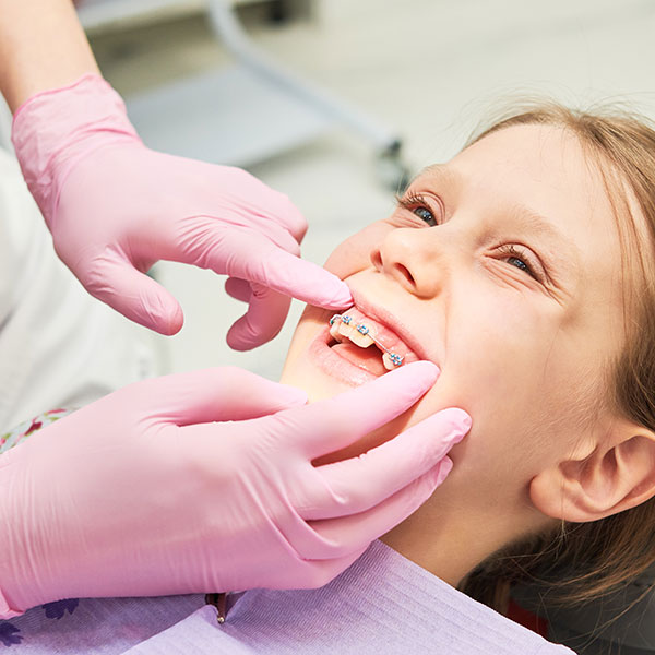 Child receiving a free orthodontic consultation